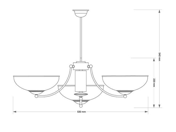 Lampa wisząca Kutek N-ZW-3(P) Patyna