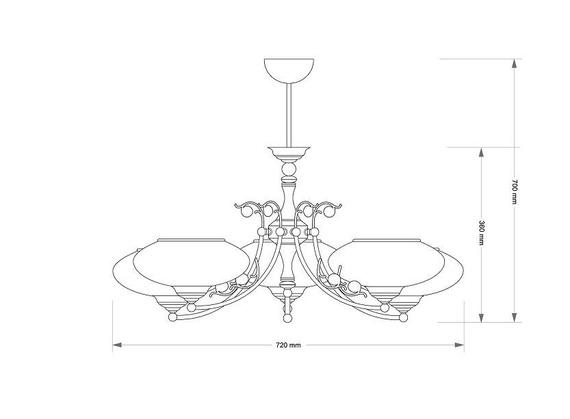 Lampa wisząca Kutek Casamia Klosz CAS-ZW-5(P) Patyna
