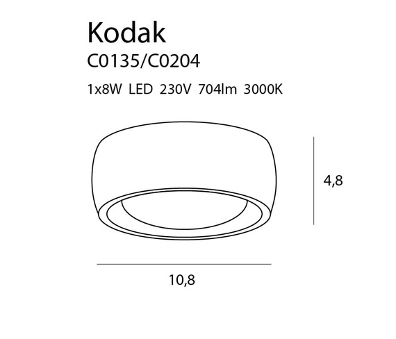 Lampa Sufitowa Maxlight Kodak C0204 Czarny IP44