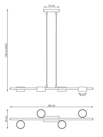 Lampa Wisząca Emibig Sora 4 Bl (1440/4)