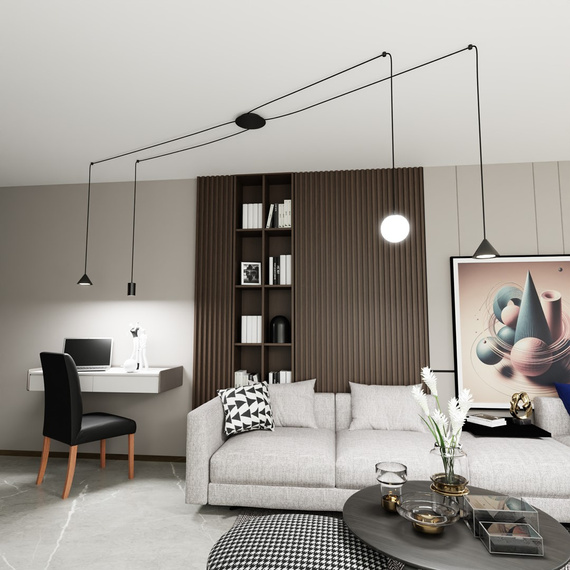 Żyrandol Emibig Fuji 4 Black (1349/4)