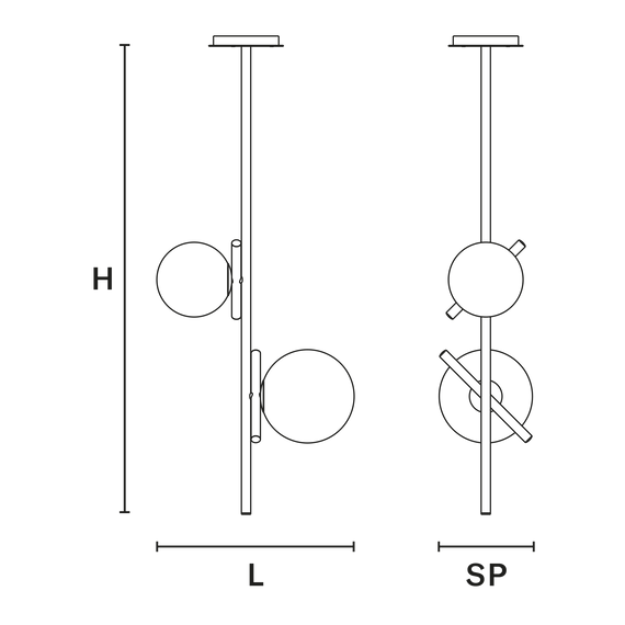 Lampa Wisząca Masiero Posy Vert 2