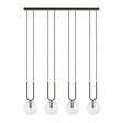 Wisząca lampa GLAM 4 BLACK/TRANSPARENT czarny (1114/4) - Emibig
