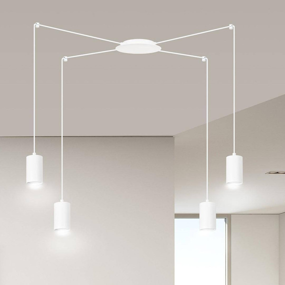 Wisząca lampa TRAKER 4 WH/WHITE biały (525/4) - Emibig