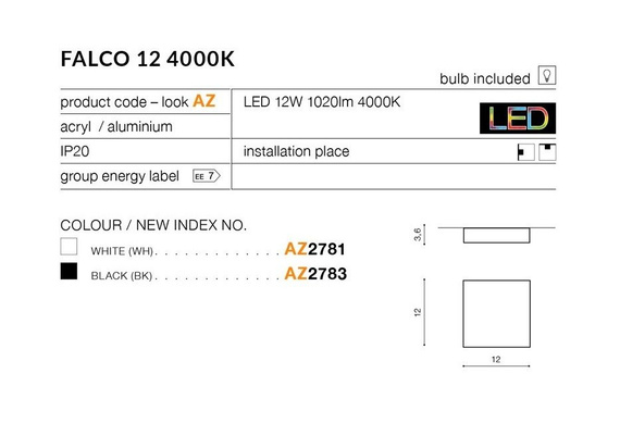 Plafon Azzardo Falco AZ2781