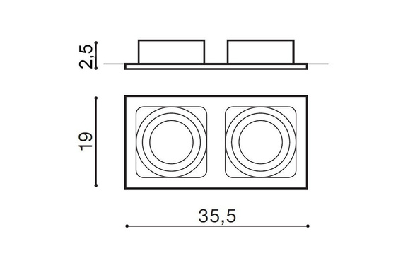 Wpust Azzardo Sisto 2 alu AZ0794