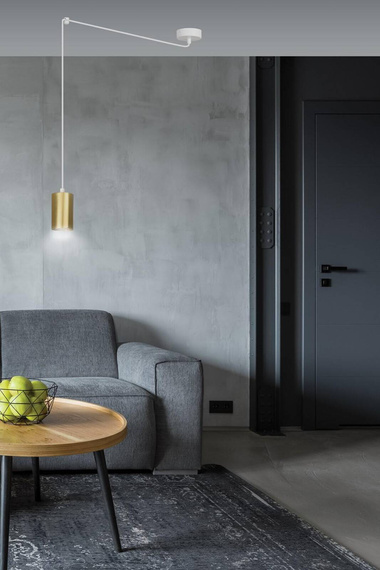 Wisząca lampa TRAKER 1 WH/GOLD biały-Złoty (527/1) - Emibig