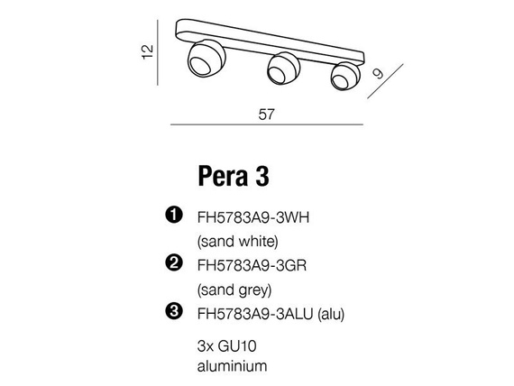 PERA 3 AZ1252 AZzardo Plafon