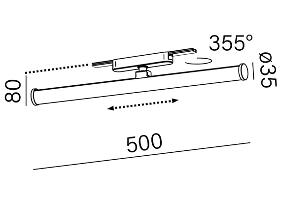 Aqform Lampa do szynoprzewodu Tube 16505-M930-D9-00-12 3000K