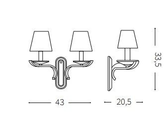 Kinkiet Ideal Lux Pegaso AP2 Ottone Satinato