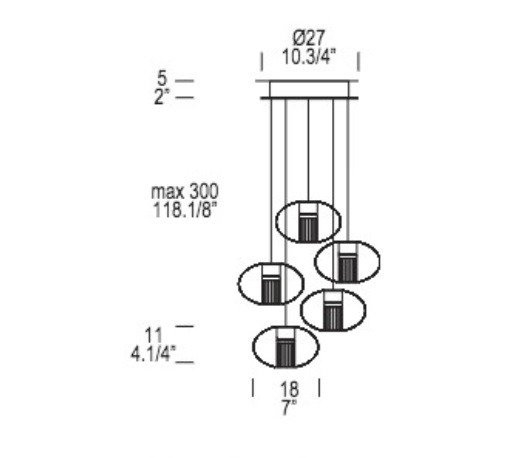 Fairy SG-R5 Lampa Wisząca Leucos owalna 18 cm