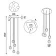 Lampa wisząca Cleoni Clar LA362/L/LA211/RH19/5/G/116