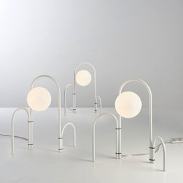 Lampka nocna z białym kloszem Pujol Sunset biała