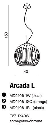 AZZARDO ARCADA L AZ0477 Lampa Wisząca czarna