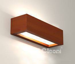 Cleoni Caspe 30 z dolnym szkłem 8814A1 Kinkiet dąb