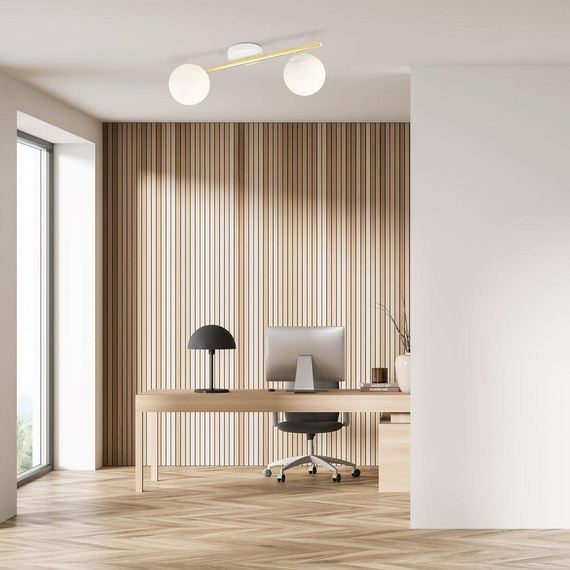 Lampa sufitowa SPLENDI 2 WH OPAL biały-Złoty (1249/2) - Emibig