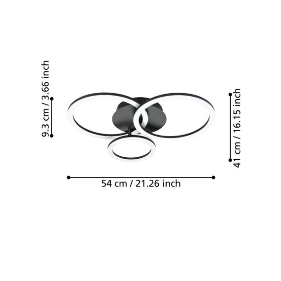 Lampa Sufitowa Eglo PARRAPOS-Z 900321 Czarna