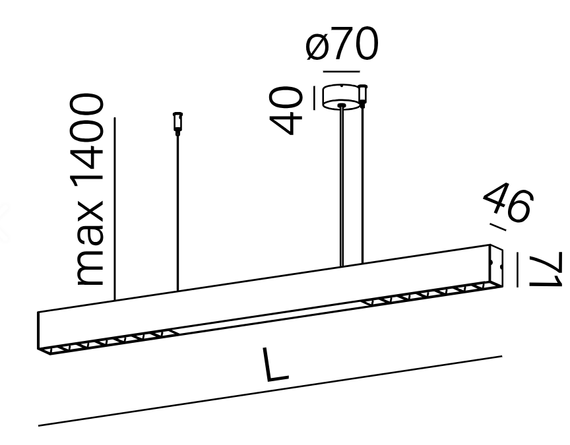 Aqform 59888-M930-WB-00-12 Optima 168cm Lampa wisząca