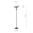 Podłodowa lampa NOVA LP3 BLACK/GRAFIT czarny (1140/LP3) - Emibig