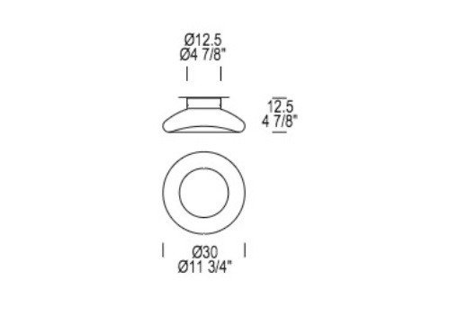 Plafon Leucos KEYRA 30 P-PL przezroczysta LED 30 cm