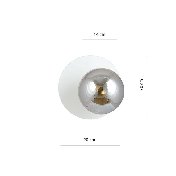 Natynkowa lampa ścienna OSLO K1 WHITE/GRAFIT biały (1188/K1) - Emibig