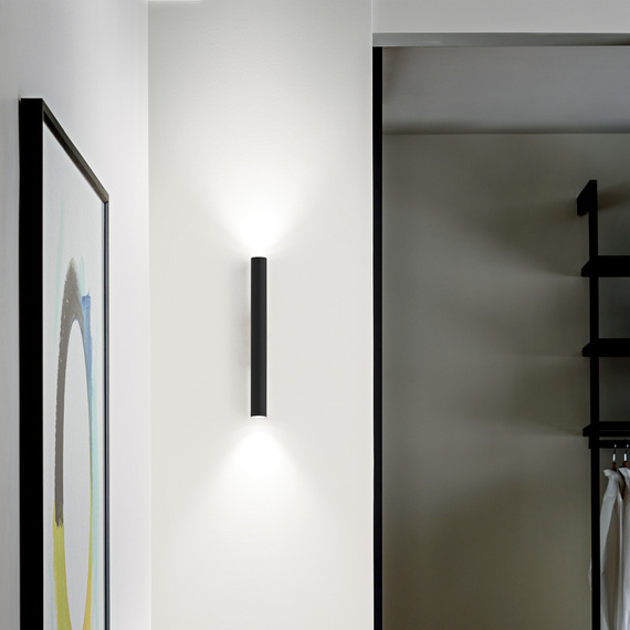 Lampa Ścienna Ideal Lux Look Led Ap2 Round D30 H150 On-off Nero 3000k  353333