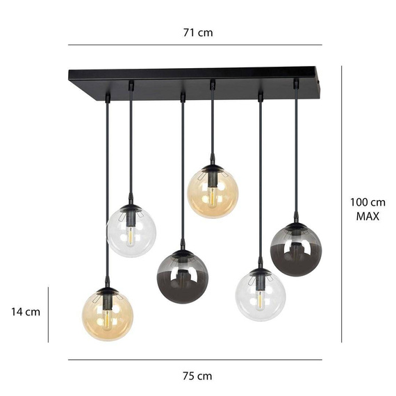 Zwis COSMO 6 BL MIX1 czarny (714/6M1) - Emibig