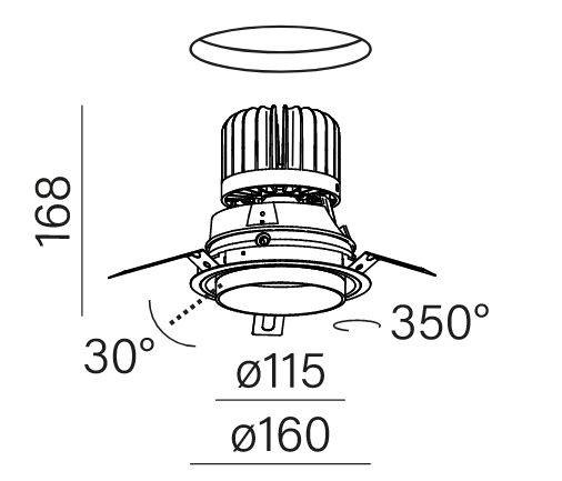 Lampa wpuszczana Aqform 38029-L930-F1-00-13 Ledround 20W LED Biała
