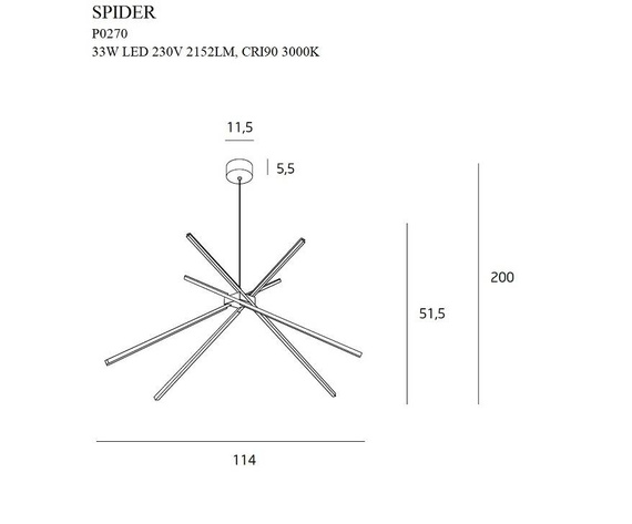 Żyrandol Maxlight Spider P0270