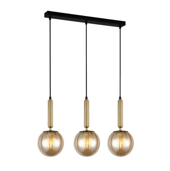 Lampa wisząca Italux Ravena PND-2324-3L BRO+AMB  Mosiądz 