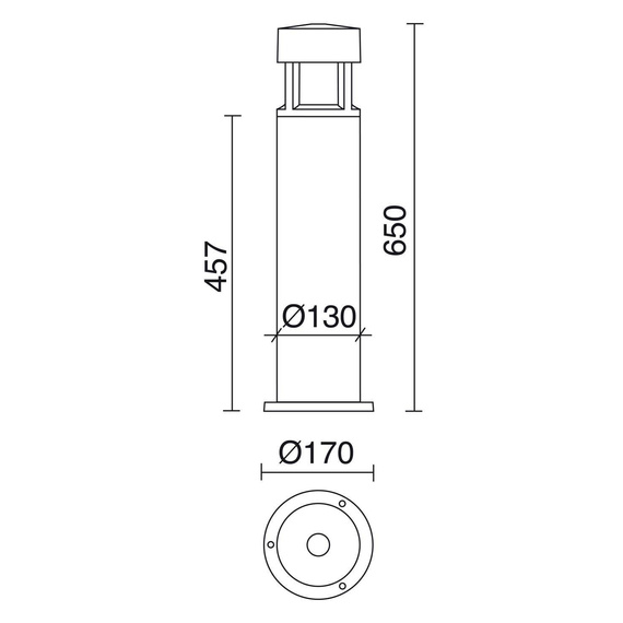 Lampa stojąca zewnętrzna Novolux 201B-G05X1A-04 H650 Nova