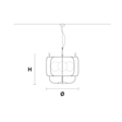 Lampa wisząca Masiero Papilio S3 P fioletowa