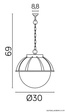 Lampa Wisząca SU-MA Kule z koszykiem 250  K 1018/1/KPO 250