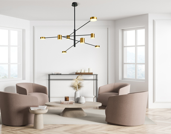 Lampa Wisząca Italux Remdal PND-16374-8-BK-GD-3K