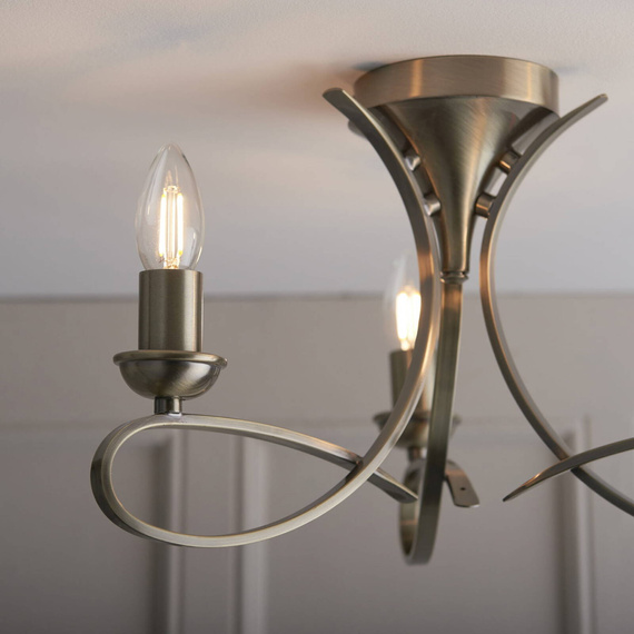 Interiors Lampa sufitowa Penn 3 Szczotkowany Mosiądz