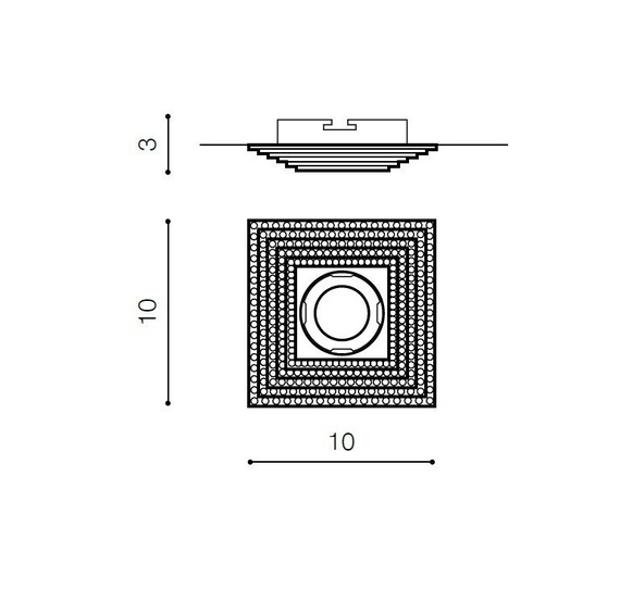 AZzardo Piramide XL chrom oprawa wpuszczana  AZ1612