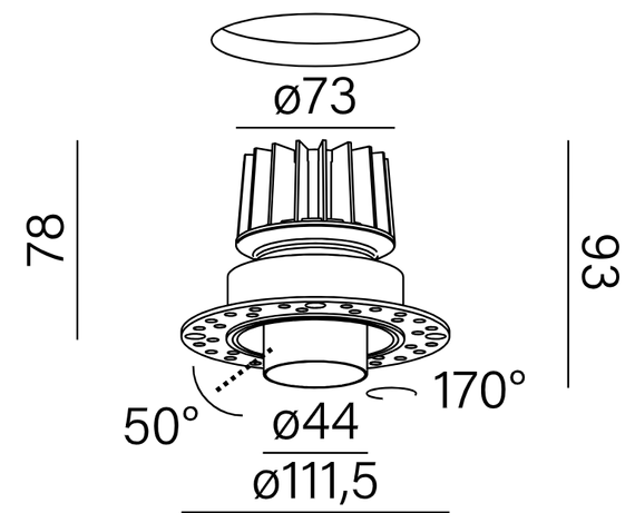 Aqform Swing czarny Wpuszczana lampa 38036-M930-F1-00-12