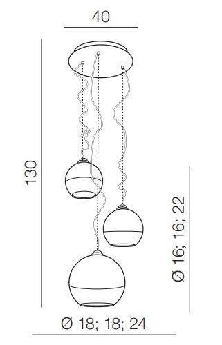 Azzardo Silver Ball 3 AZ 4750 Żyrandol Chrom