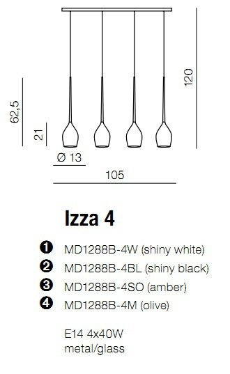 Lampa wisząca AZzardo IZZA 4 czarna AZ0100