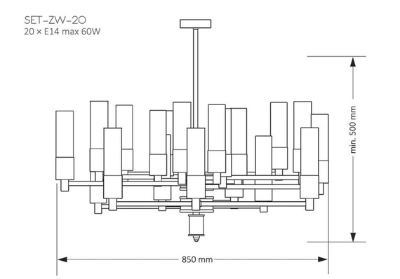 Lampa wisząca Kutek Mood Seti SET-ZW-20(Z)