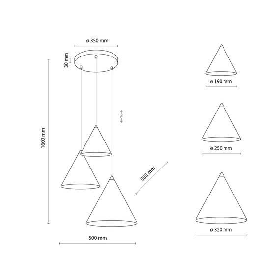 Lampa Wisząca TK Lighting Cono 6633