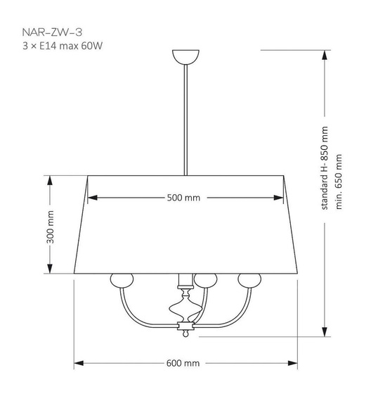 Lampa Zwis Kutek Mood Narni NAR-ZW-3(CZ)