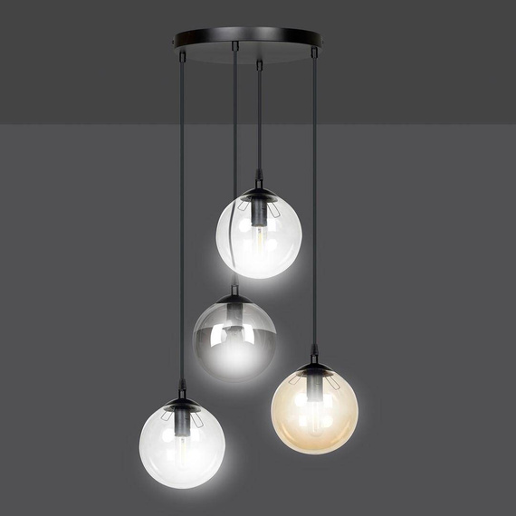 Wisząca lampa COSMO 4 BL PREMIUM MIX czarny (714/4PREM) - Emibig
