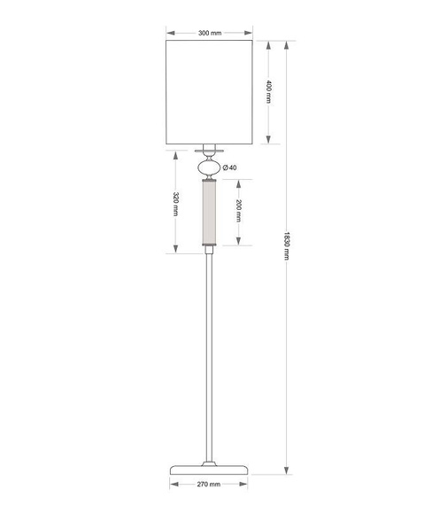 Stylowa lampka podłogowa Kutek Lea LEA-LS-1(P/A)
