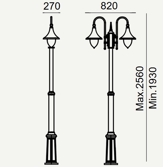 Lampa stojąca zewnętrzna Norlys 820BL Florence