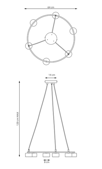 Żyrandol Emibig Starlit 6 Bl (1372/6)