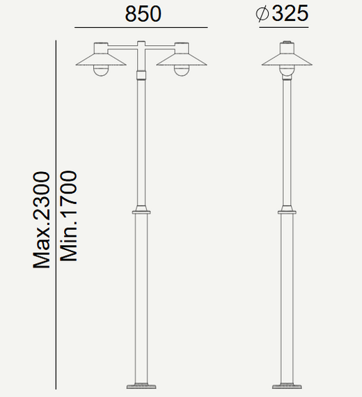 Norlys 275BL Lampa stojąca zewnętrzna Lund