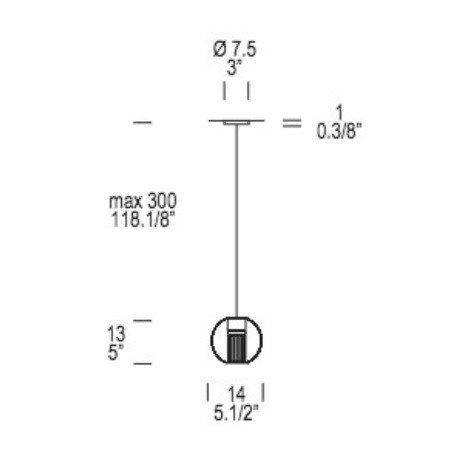 Fairy SS-INC Lampa Wisząca Leucos 7,5 cm okrągła