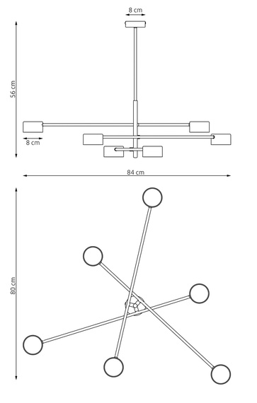 Żyrandol Emibig Natsu 6 Bl (1444/6)