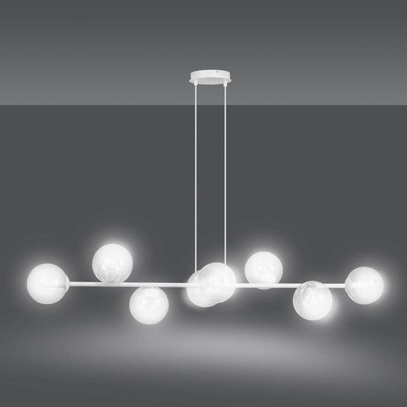 Wisząca lampa ROSSI 8 WH TRANSPARENT biały (877/8) - Emibig